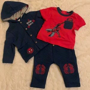 Spider man baby boy set